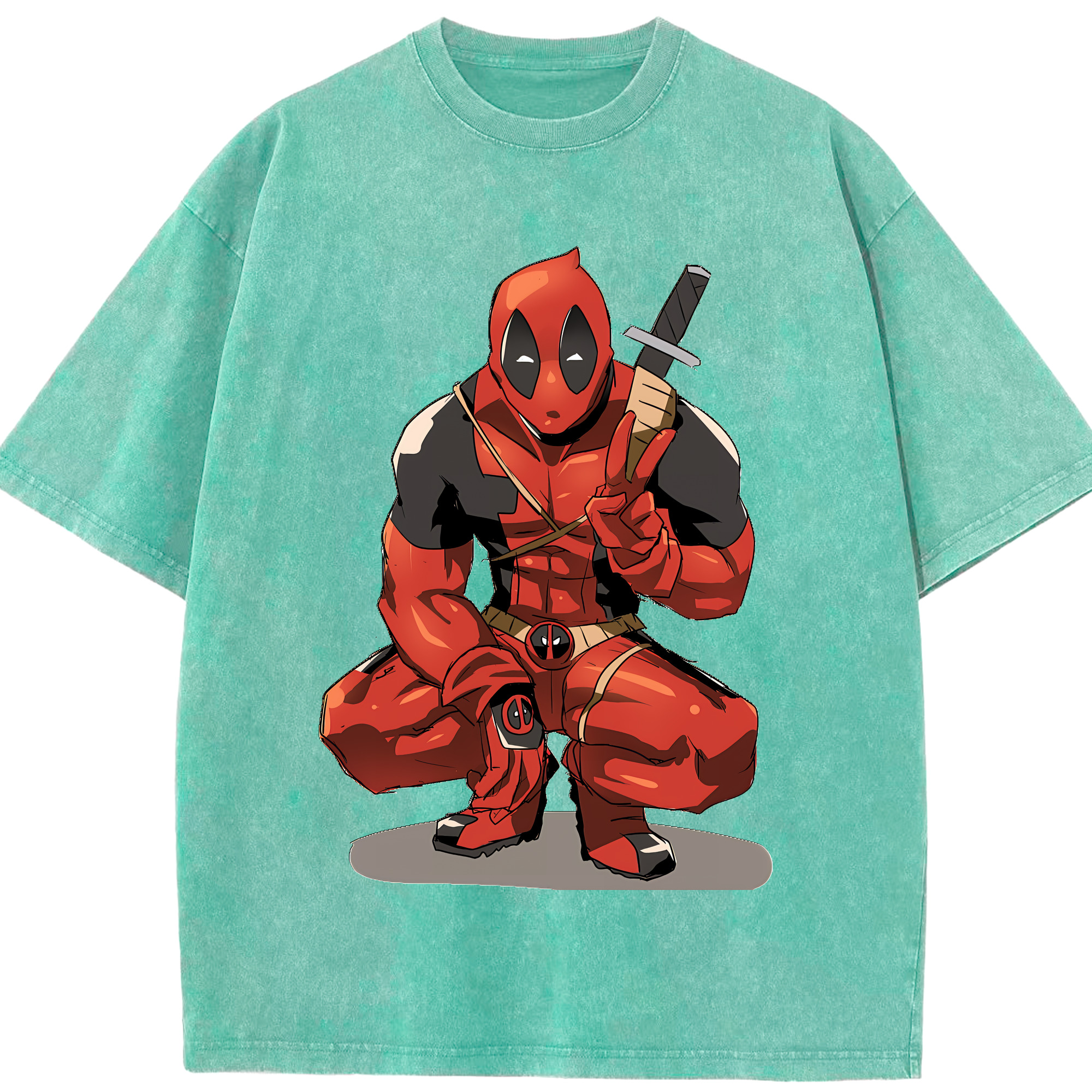（画像用） Deadpool デッドプール 綿100% ヴィンテージ風 半袖Tシャツ（フロントプリント）